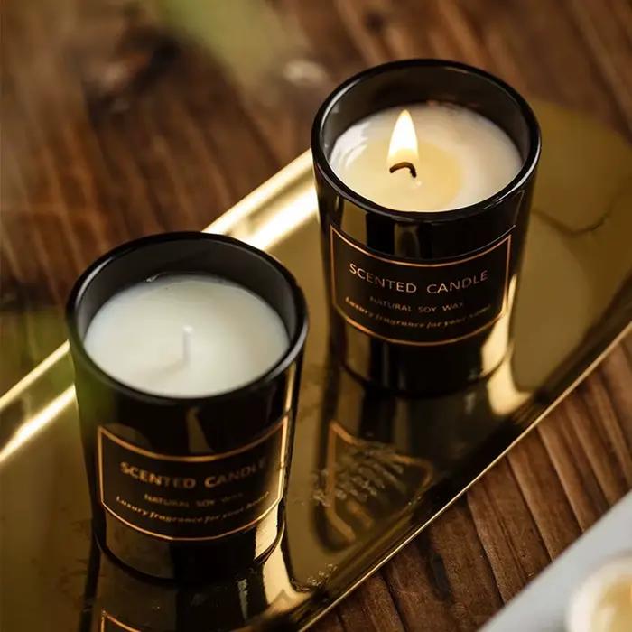 1 pièce Bougie d'aromathérapie moderne européenne parfumée aux plantes pour salon et chambre