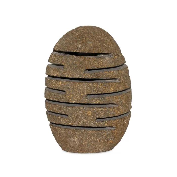 Natural Riverstone Candle Holder - Standing Stone Cut (10x13x22cm)