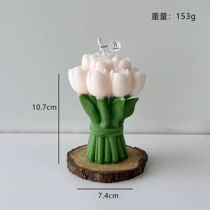 Bougies d'aromathérapie à modélisation de Bouquet de tulipes