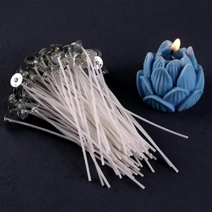 Mèches de bougie sans fumée en coton pré-ciré pour bricolage et couture, variété de couleurs pour décorations personnalisées et événements spéciaux