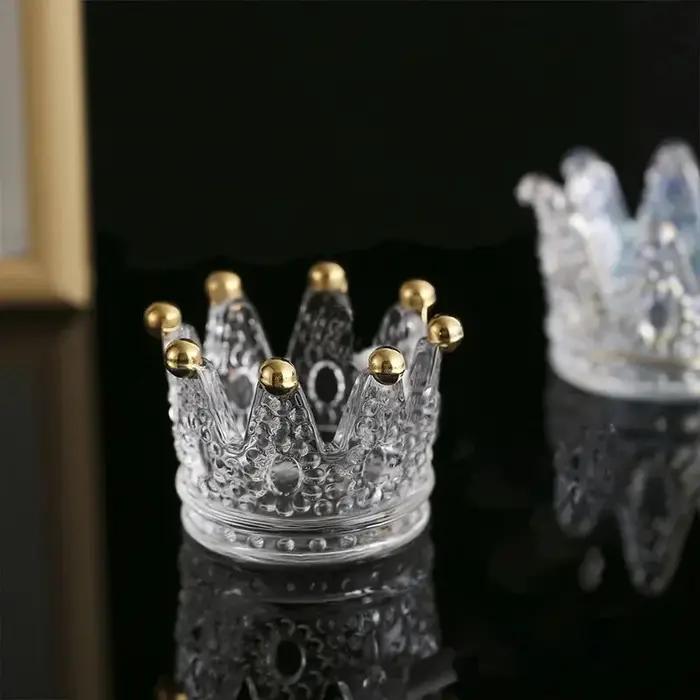 Bougeoir en verre de couronne de cristal européen