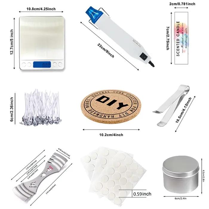 Kit d'outils d'artisanat de bougies à bricoler soi-même avec plaque chauffante de fusion de cire